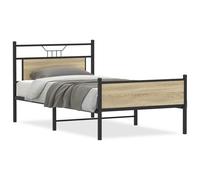 (sonoma oak, 107 x 203 cm) vidaXL Bed Frame without Mattress Smoked Oak 90x190 cm Single Engineered Wood