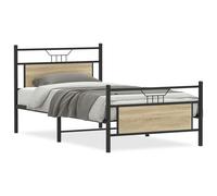 (sonoma oak, 107 x 203 cm) vidaXL Metal Bed Frame without Mattress double bed