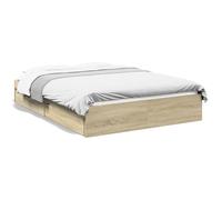 (sonoma oak, 120 x 190 cm) vidaXL Bed Frame with Drawers Bed Black 135x190 cm Double Engineered Wood