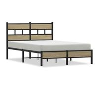 (sonoma oak, 120 x 200 cm/ with headboard & low footboard) vidaXL Metal Bed Frame without Mattress Bed Base Bedstead Entertainment Centre