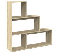 (sonoma oak, 123 x 29 x 123 cm) vidaXL Room Divider Bookcase Bookshelf 4-Tier Shelf Book Rack Engineered Wood