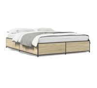 (sonoma oak, 135 x 190 cm/ 29 cm) vidaXL Bed Frame Bed Black 180x200 cm Super King Engineered Wood and Metal