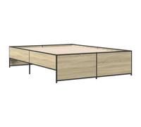 (sonoma oak, 135 x 190 cm) vidaXL Bed Frame Bed Base Bedstead Black 120x200 cm Engineered Wood and Metal