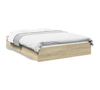 (sonoma oak, 135 x 190 cm) vidaXL Bed Frame with Drawers Bed Black 135x190 cm Double Engineered Wood