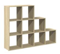 vidaXL Room Divider Bookcase 3-Tier Sonoma Oak 137.5x29x103.5 cm Engineered Wood