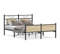 (sonoma oak, 140 x 190 cm) vidaXL Bed Frame without Mattress Smoked Oak 90x190 cm Single Engineered Wood