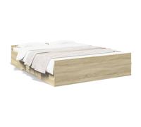 (sonoma oak, 140 x 200 cm) vidaXL Bed Frame with Drawers Bed Base Sonoma Oak 120x200 cm Engineered Wood