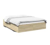 vidaXL Bed Frame Without Mattress Sonoma Oak 150X200 cm King Size, Brown