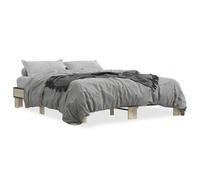Bed Frame Sonoma Oak 150x200 cm King Size Engineered Wood and Metal vidaXL
