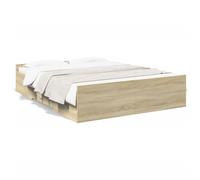 vidaXL Bed Frame with Drawers without Mattress Sonoma Oak 150x200 cm King Size - Brown, Brown