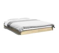 (sonoma oak, 160 x 200 cm/ 17 cm) vidaXL Bed Frame Home Bed Base Bedstead Brown Oak 140x190 cm Engineered Wood