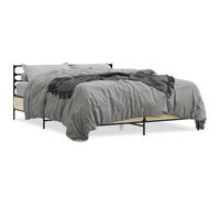 Bed Frame Home Bed Base Mattress Foundation Engineered Wood and Metal vidaXL