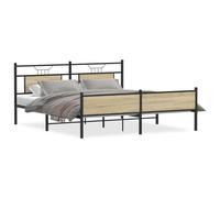 (sonoma oak, 160 x 200 cm) vidaXL Bed Frame without Mattress Smoked Oak 90x190 cm Single Engineered Wood