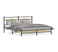 (sonoma oak, 160 x 200 cm) vidaXL Bed Frame without Mattress Smoked Oak 90x190 cm Single Engineered Wood