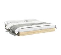 (sonoma oak, 180 x 200 cm/ 17 cm) vidaXL Bed Frame Home Bed Base Bedstead Brown Oak 140x190 cm Engineered Wood