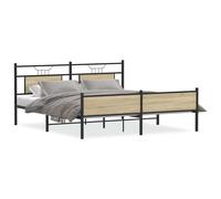 (sonoma oak, 180 x 200 cm) vidaXL Bed Frame without Mattress Engineered Wood