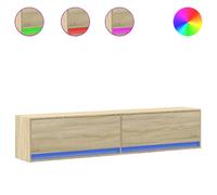 vidaXL TV Wall Cabinet with LED Sonoma Oak 180x31x38 cm, Brown