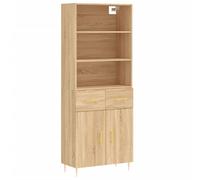 (sonoma oak, 2 doors 2 drawers) vidaXL Highboard Sideboard Cupboard Side Cabinet Grey Sonoma Engineered Wood
