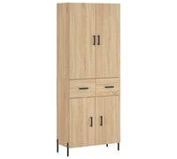 (sonoma oak, 2 doors 2 drawers) vidaXL Highboard Sideboard Storage Cabinet Side Cabinet White Engineered Wood