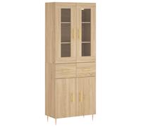 (sonoma oak, 2 doors 2 drawers) vidaXL Highboard Sideboard Tall Storage Cabinet Side Cabinet Engineered Wood