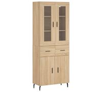 (sonoma oak, 2 doors 2 drawers) vidaXL Highboard Sideboard Tall Storage Cabinet Side Cabinet Engineered Wood