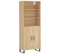 (sonoma oak, 2 doors) vidaXL Highboard Sideboard Storage Cabinet High Gloss White Engineered Wood