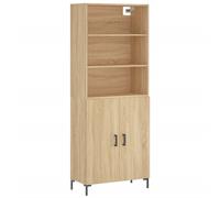 (sonoma oak, 2 doors) vidaXL Highboard Sideboard Storage Cabinet High Gloss White Engineered Wood