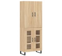 vidaXL 4 Door Sonoma Oak Highboard - Size: 180 x 69.5 x 34cm - Brown - Wilko