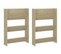 (sonoma oak, 2 pcs/ 90 cm/ 60 cm) vidaXL Wall Shoe Cabinet Shoe Rack Hall Shoe Storage Cupboard Engineered Wood