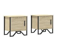 (sonoma oak, 2 pcs) vidaXL Bedside Cabinet Nightstand Bed Side Table Bed Cabinet Engineered Wood