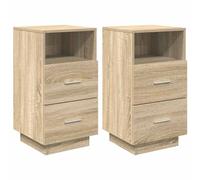Bedside cabinets 2-pack Sonoma oak 36x36x68 cm Engineered wood nightstand modern