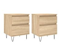 (sonoma oak, 2 pcs) vidaXL Bedside Cabinets Nightstand Side Table Bed Cabinet Engineered Wood