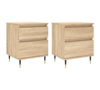 Bedside Cabinets 2 pcs Sonoma Oak 40x35x50 cm Engineered Wood