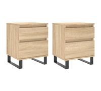 Bedside Cabinets Nightstand Side Table Bed Cabinet Engineered Wood vidaXL