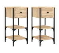 (sonoma oak, 2 pcs) vidaXL Bedside Cabinets Side Table Nightstand Bedside Table Engineered Wood