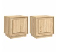 (sonoma oak, 2 pcs) vidaXL Bedside Cabinets Side Table Nightstand Telephone Stand Engineered Wood