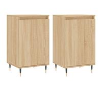 (sonoma oak, 2 pcs) vidaXL Sideboard Storage Cabinet Cupboard Side Cabinet White Engineered Wood