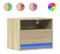 2PCS LED Wall-mounted Bedside Cabinet Bedroom Floating Cabinet Bedside Unit UK