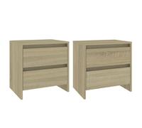 vidaXL Bedside Cabinets 2 pcs Sonoma Oak 45x34.5x44.5 cm Engineered Wood