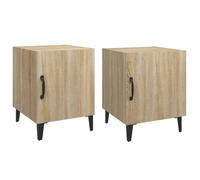 (sonoma oak, 2) vidaXL 1/2x Bedside Cabinet Engineered Wood End Table Nightstand Multi Colours