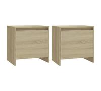 (sonoma oak, 2) vidaXL 1/2x Bedside Cabinets Chipboard Side Cabinet Furniture Multi Colours