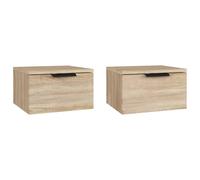 Vidaxl Wall-mounted Bedside Cabinets 2 Pcs Sonoma Oak 34X30X20 Cm