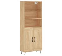 (sonoma oak, 2 wood doors) vidaXL Highboard Sideboard Cupboard Side Cabinet Sonoma Oak Engineered Wood