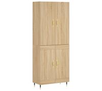 Highboard Sonoma Oak 69.5x34x180cm Engineered Wood Wall-Mounted 2-Door Storage.