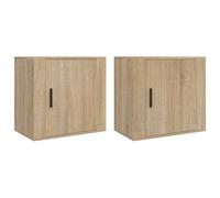 (Sonoma oak, 2 x Bedside cabinet) vidaXL 1/2x Wall-mounted Bedside Cabinet Floating Nightstand Multi Colours