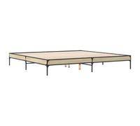 Bed Frame Home Base Sonoma Oak 200x200 cm Engineered Wood and Metal vidaXL