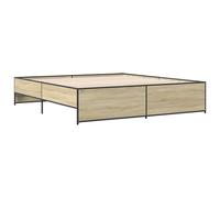 (sonoma oak, 200 x 200 cm) vidaXL Bed Frame Bed Base Bedstead Black 120x200 cm Engineered Wood and Metal