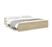 vidaXL Bed Frame with Drawers without Mattress Sonoma Oak 200x200 cm
