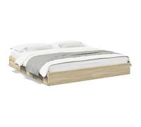 (sonoma oak, 200 x 200 cm) vidaXL Bed Frame with Drawers Bed Black 135x190 cm Double Engineered Wood