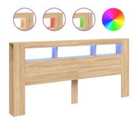 LED Headboard Bed Header Bedroom Storage Bed Headboard Engineered Wood vidaXL [EEK: N/A, A]